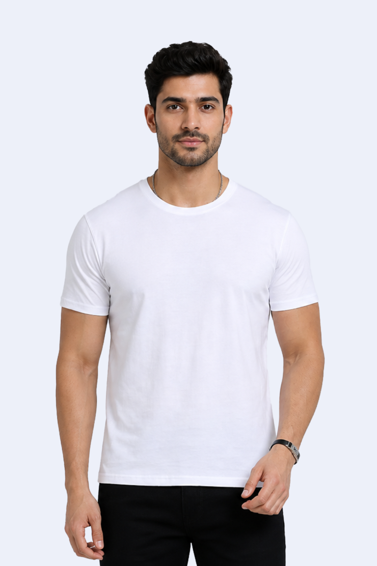 Ultra Comfo white crew neck T-shirt in ultra-fine 100% cotton single jersey.